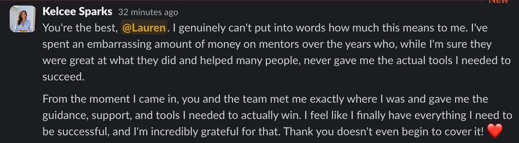 Member message screenshot