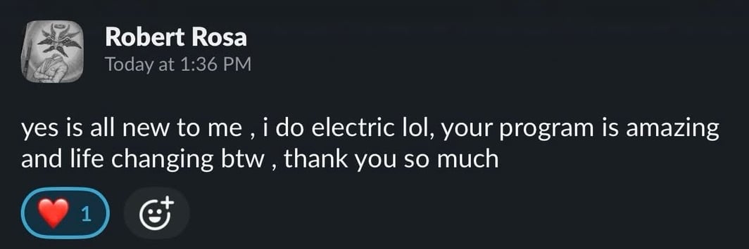 Member message screenshot