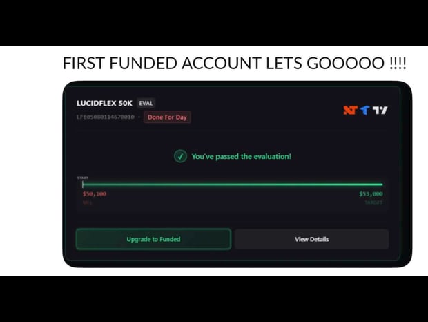 Member result — first funded account