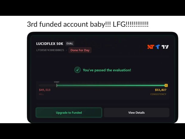 Member result — third funded account