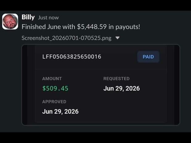 Member result — payout paid