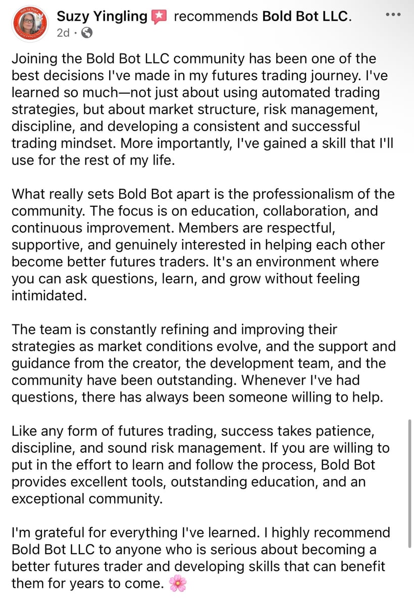Facebook recommendation for Bold Bot LLC