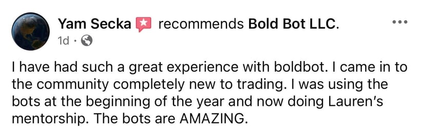 Facebook recommendation for Bold Bot LLC
